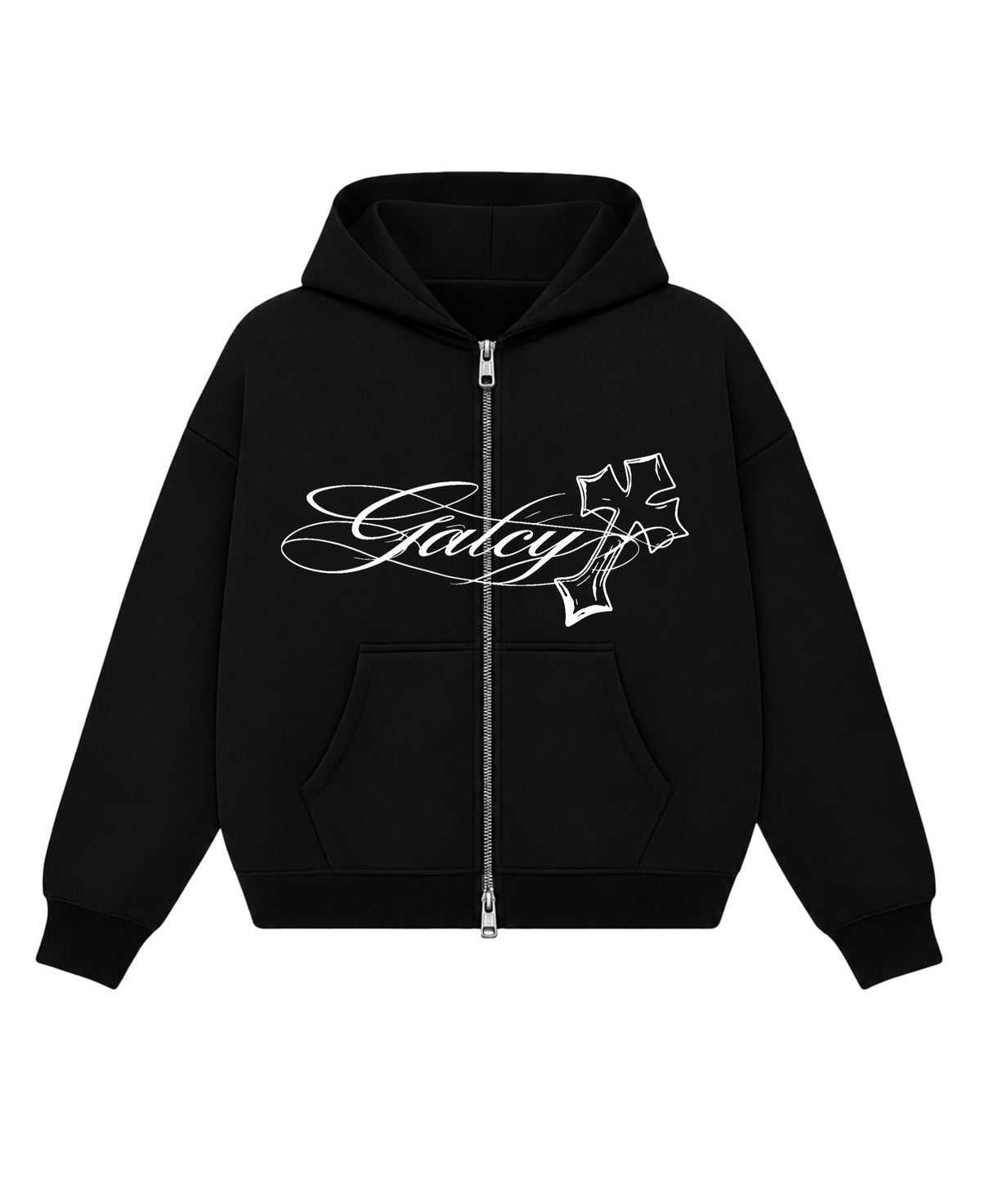 RYŪ Black Dual Zipper Hoodie