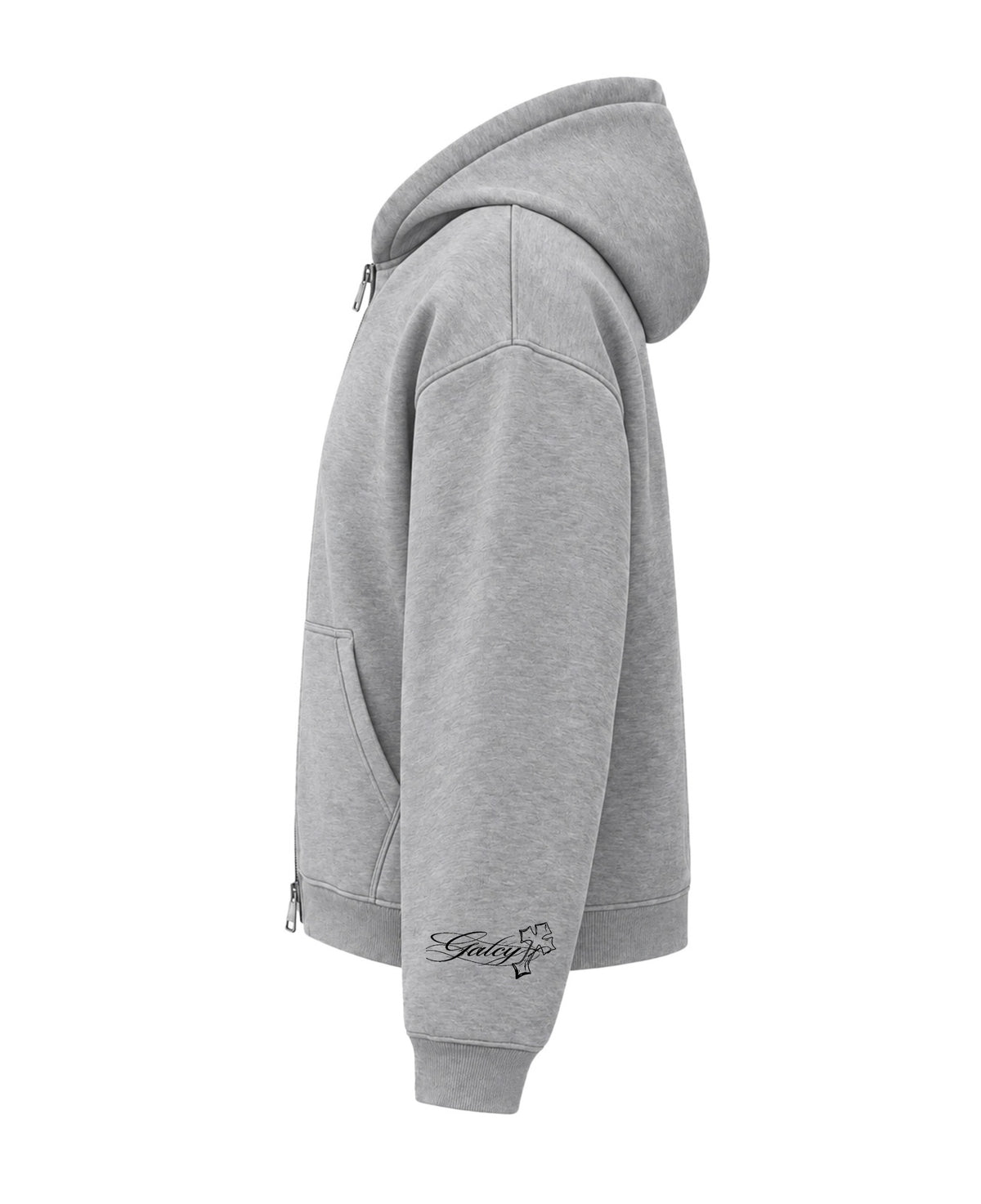 Grey Dual Zipper Hoodie