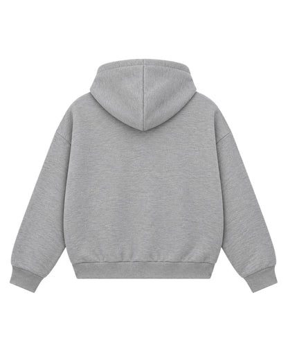 REQUIEM Grey Boxy Dual Zipper Hoodie