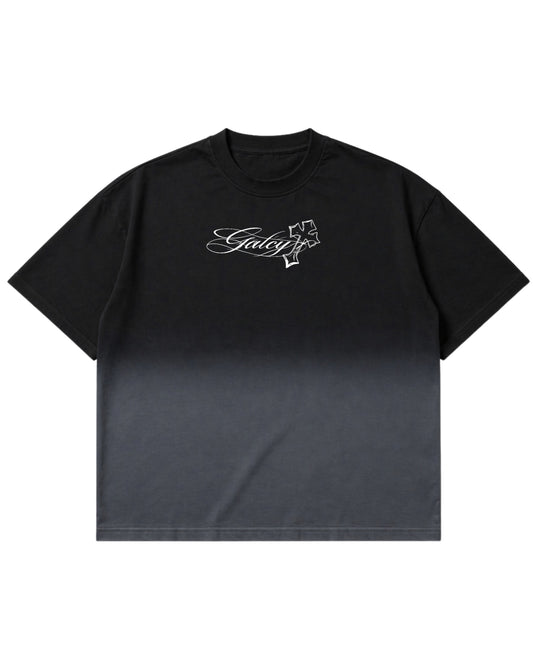 Black Ombre Wash Boxy Fit T-shirt