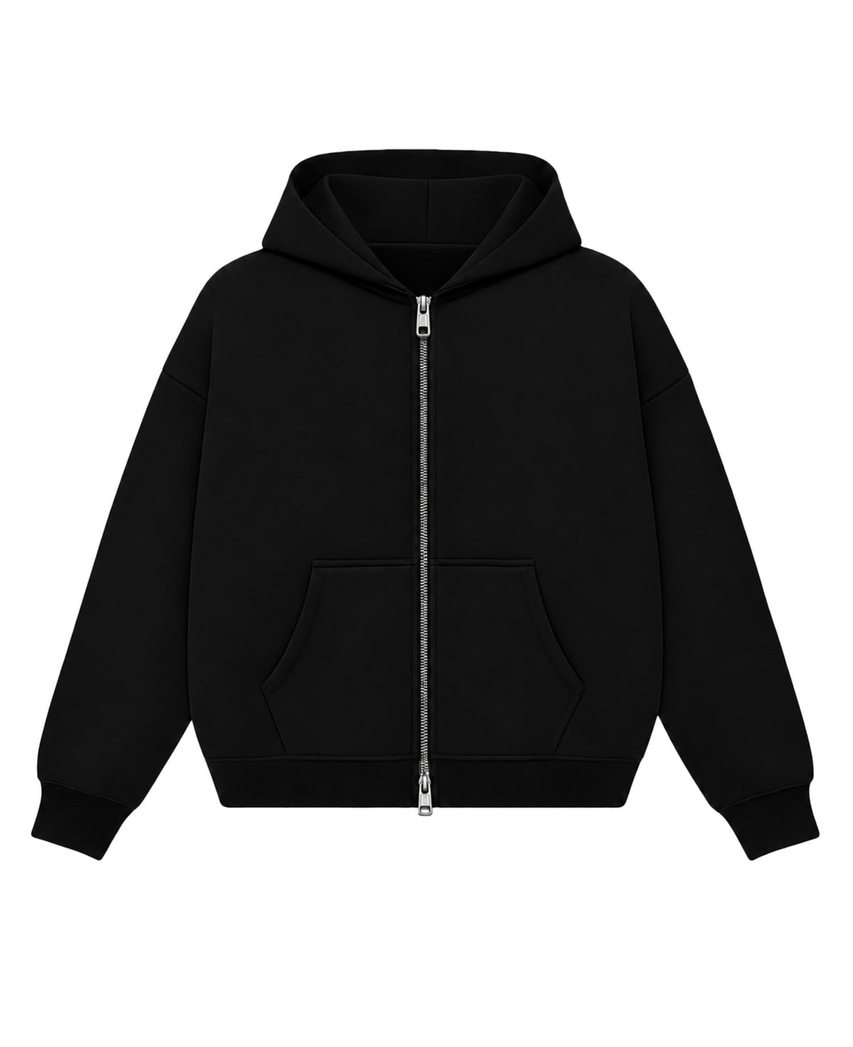 Black Dual Zipper Hoodie