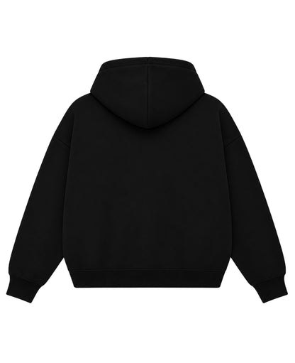 Black Dual Zipper Hoodie