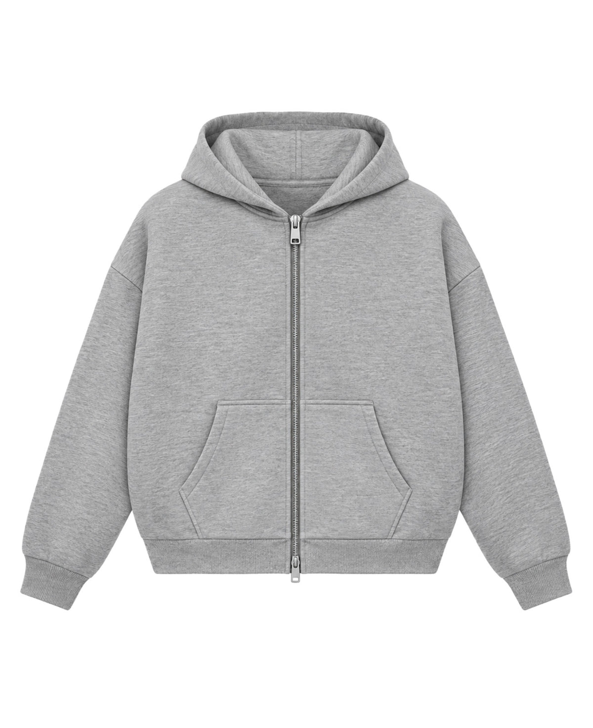 Grey Dual Zipper Hoodie