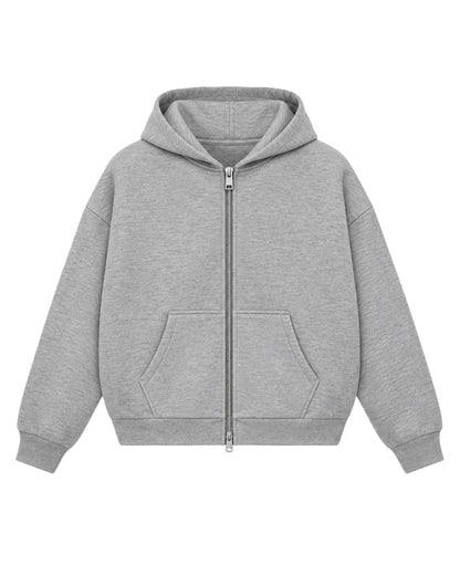 Grey Dual Zipper Hoodie