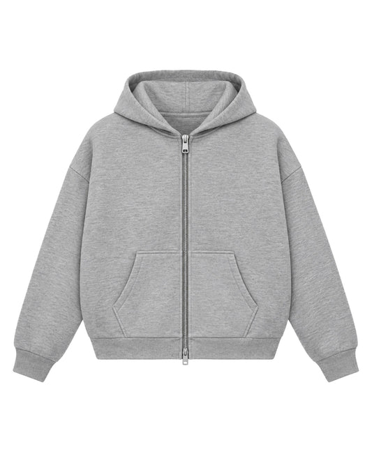 Grey Dual Zipper Hoodie
