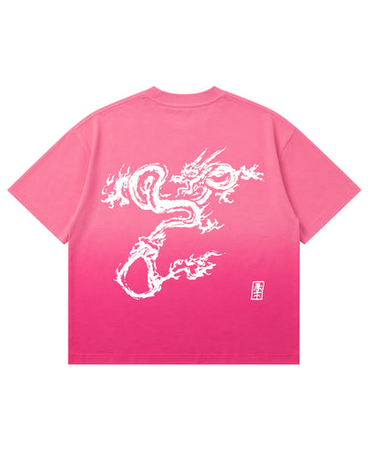Pink Ombre Wash Boxy Fit T-shirt